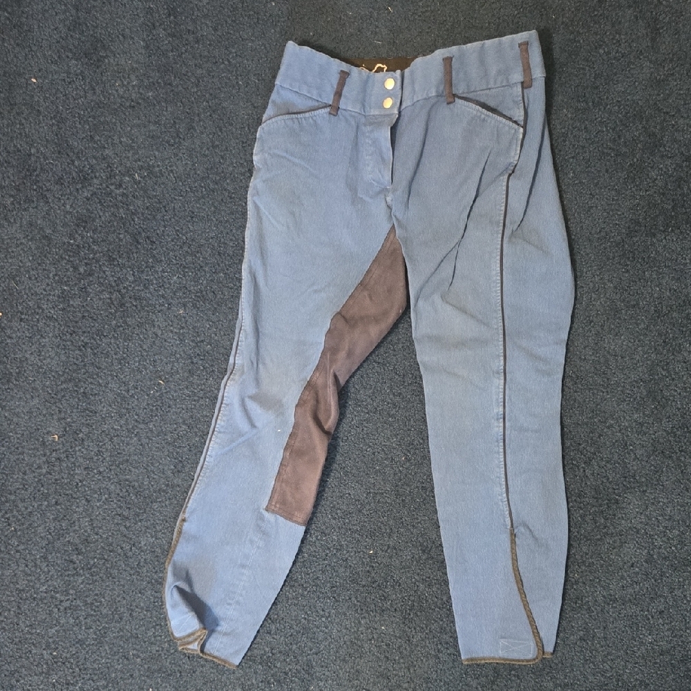 Blue Riding Pants with A Protective Lining Horseriding Pants Goode Rider